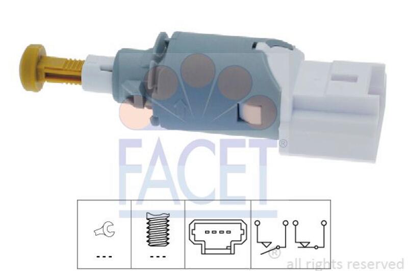 FACET Brake Light Switch Made in Italy - OE Equivalent