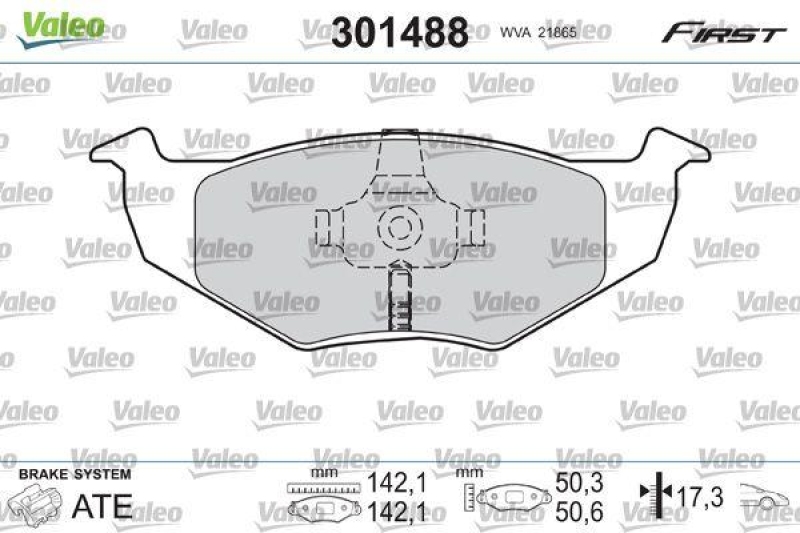 VALEO Bremsbelagsatz, Scheibenbremse ESSENTIAL 301488