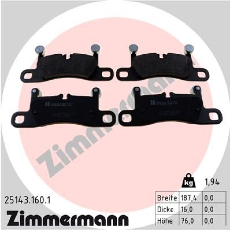 ZIMMERMANN Brake Pad Set, disc brake