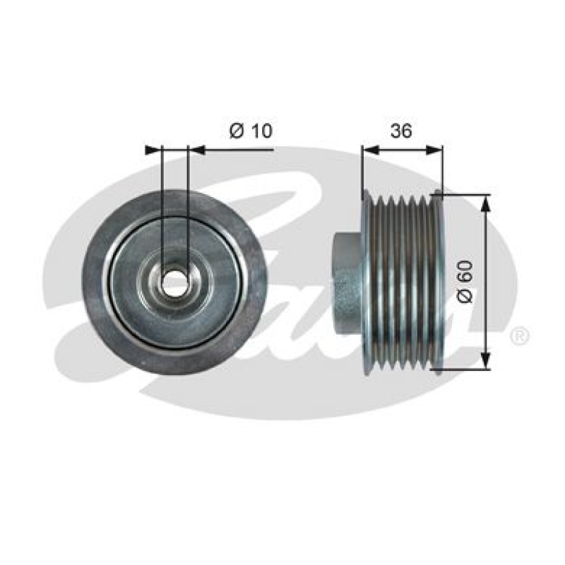 GATES Deflection/Guide Pulley, V-ribbed belt DriveAlign®