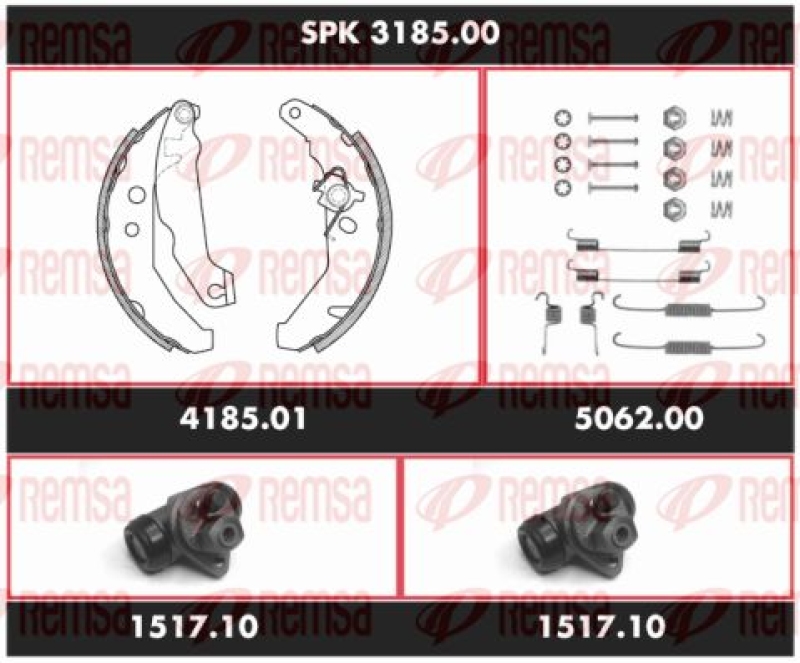 REMSA Brake Kit, drum brake Super Precision Kit