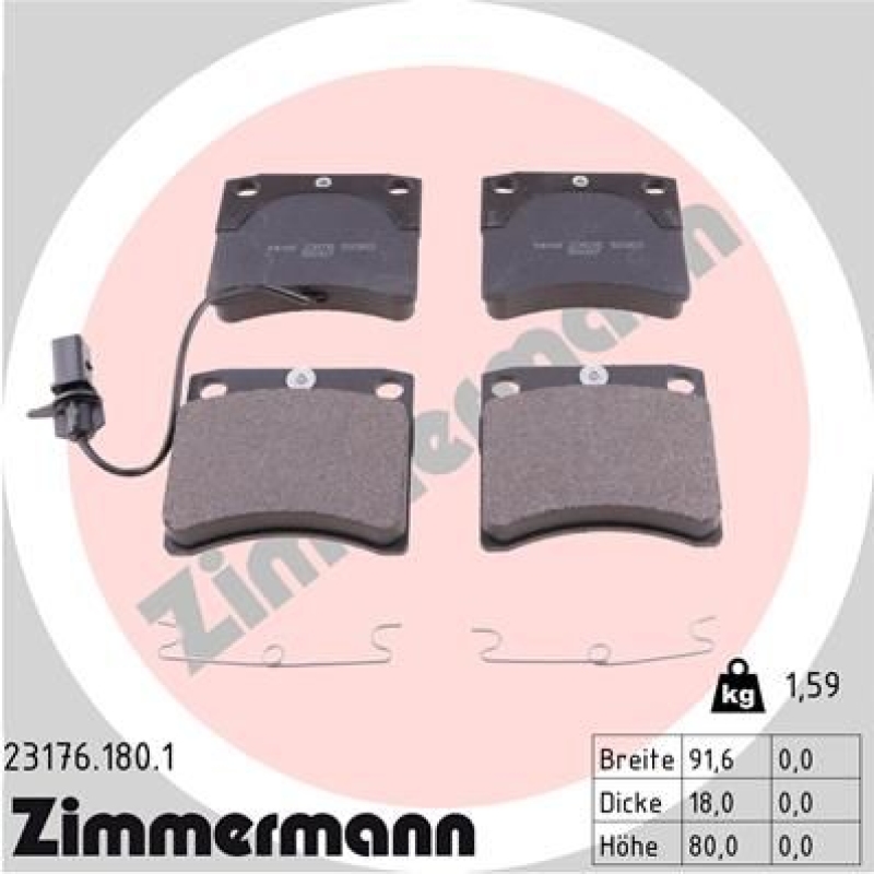 ZIMMERMANN Bremsbelagsatz, Scheibenbremse