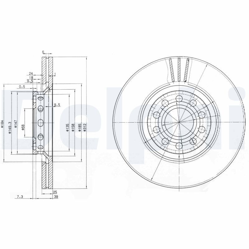 2x DELPHI Bremsscheibe