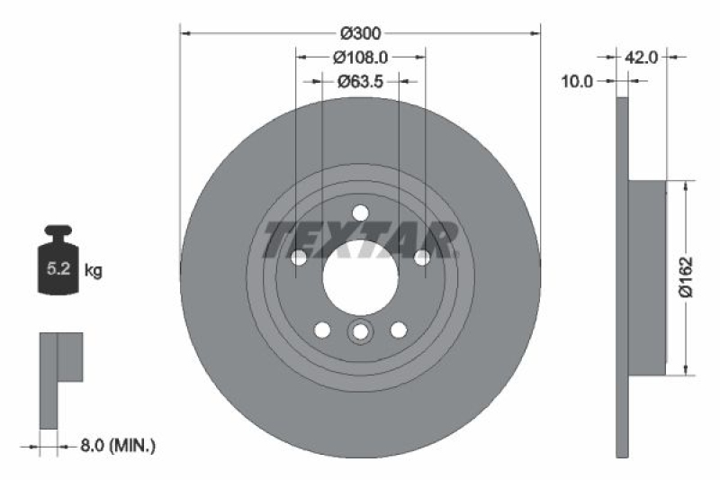 2x TEXTAR Bremsscheibe PRO+