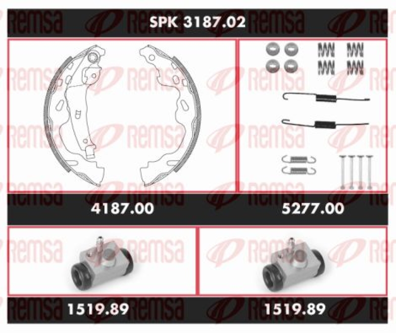 REMSA Bremsensatz, Trommelbremse Super Precision Kit