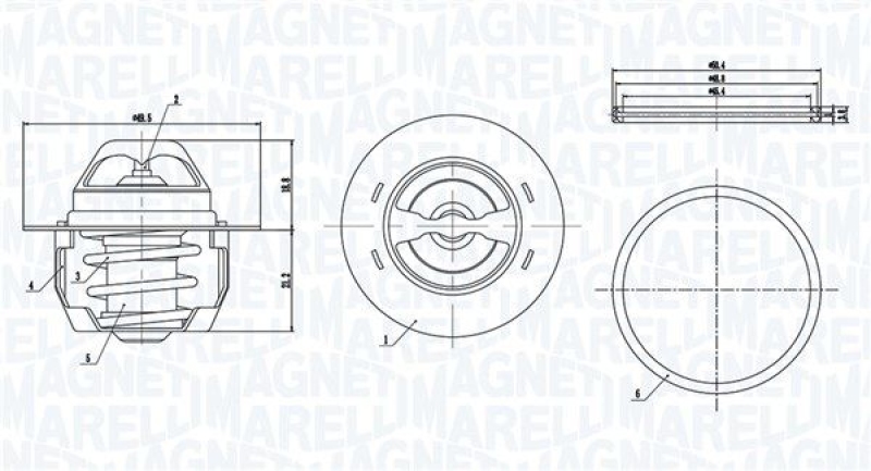 MAGNETI MARELLI Thermostat für Kühlmittel / Kühlerthermostat