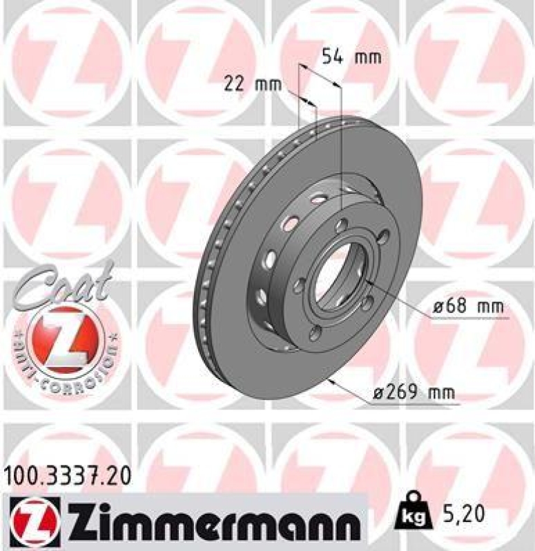 2 x ZIMMERMANN SPORT BREMSSCHEIBE BREMSSCHEIBEN GELOCHT VORNE