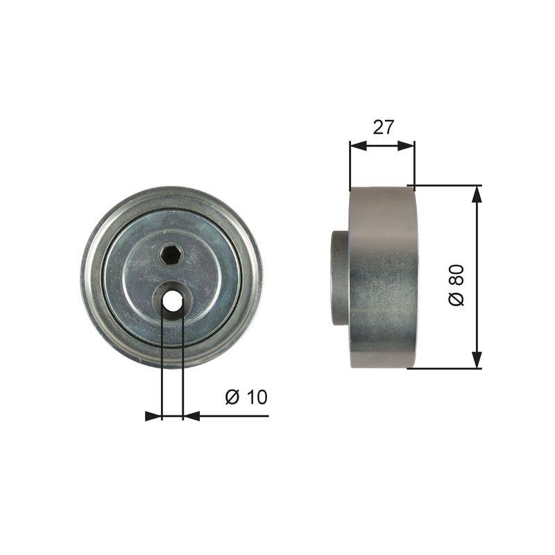 GATES Umlenk-/Führungsrolle, Keilrippenriemen DriveAlign®