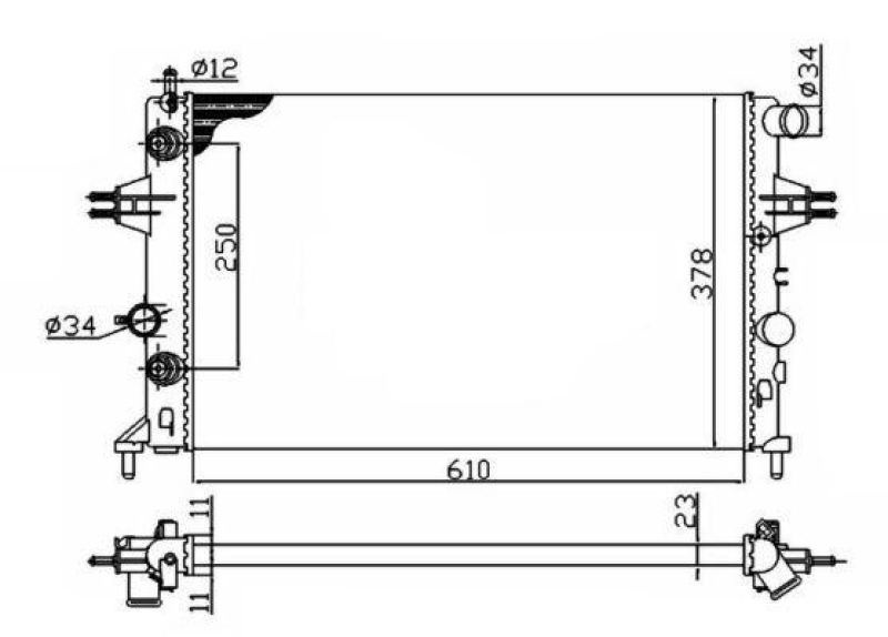 NRF Radiator, engine cooling Economy Class