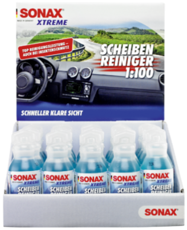 SONAX Cleaner, window cleaning system Xtreme Clear view 1:100 concentrate NanoPro