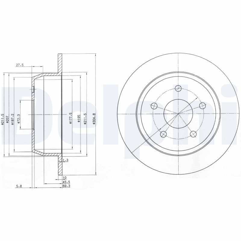 2x DELPHI Bremsscheibe