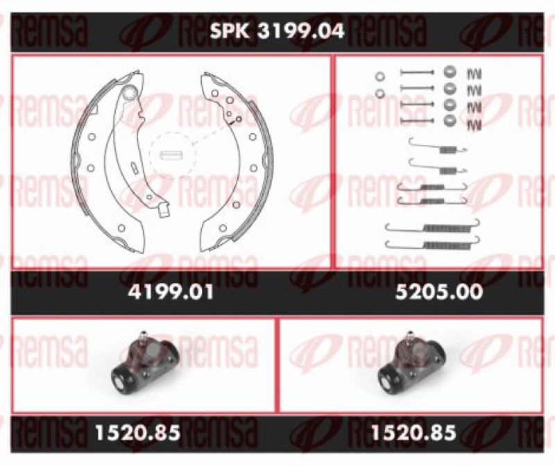 REMSA Brake Kit, drum brake Super Precision Kit