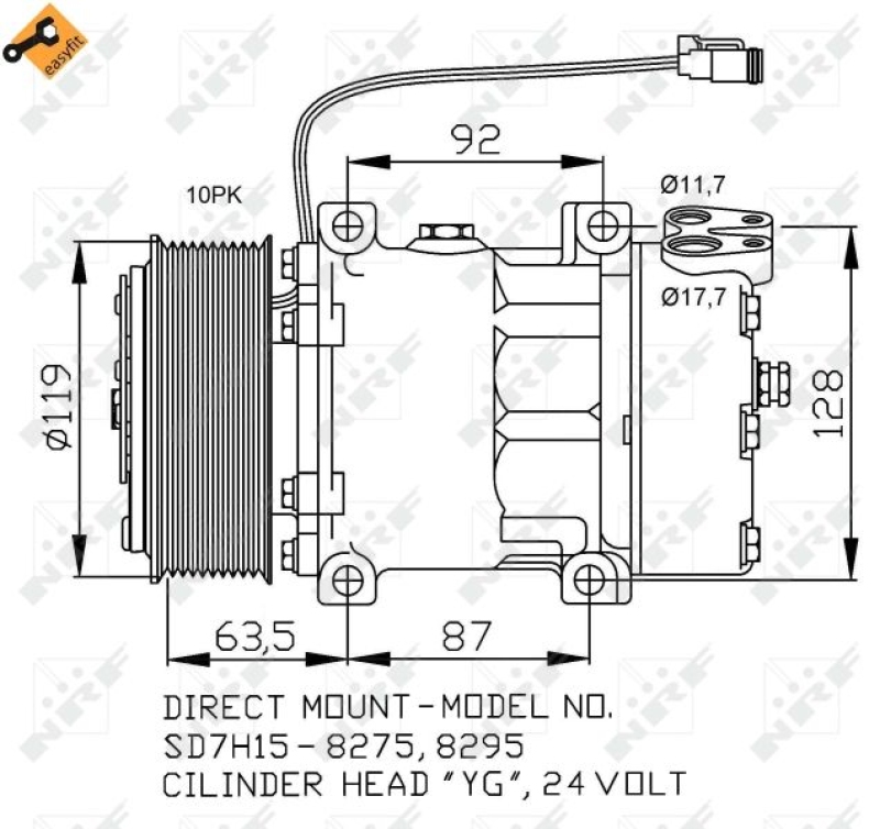 NRF Kompressor, Klimaanlage EASY FIT 32705