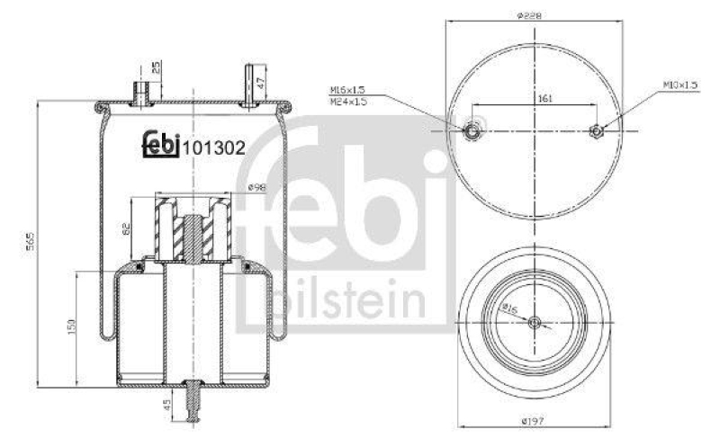 FEBI BILSTEIN Federbalg, Luftfederung 101302