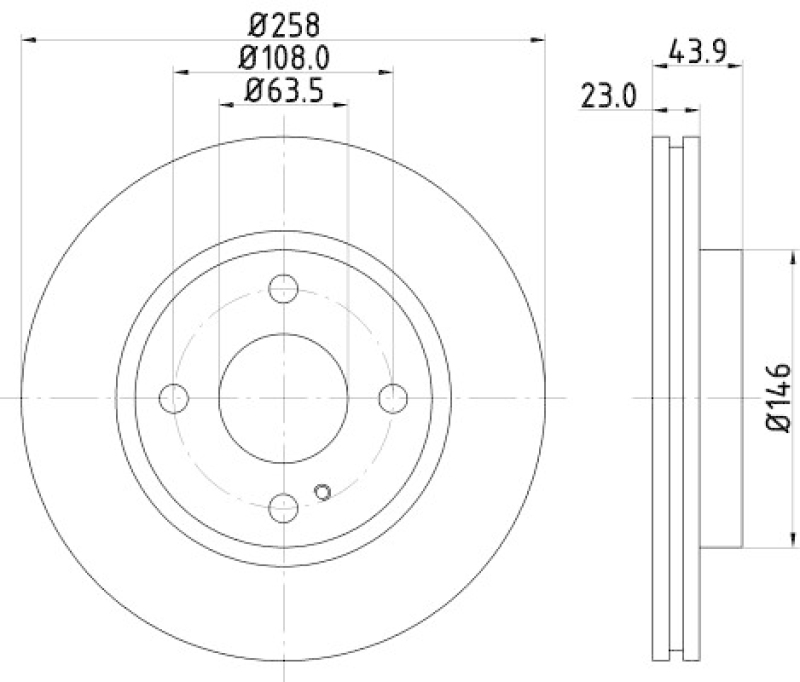 2x HELLA Brake Disc PRO