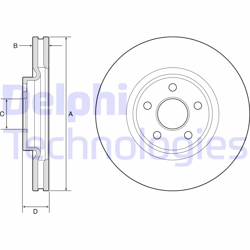 2x DELPHI Bremsscheibe BG9203C
