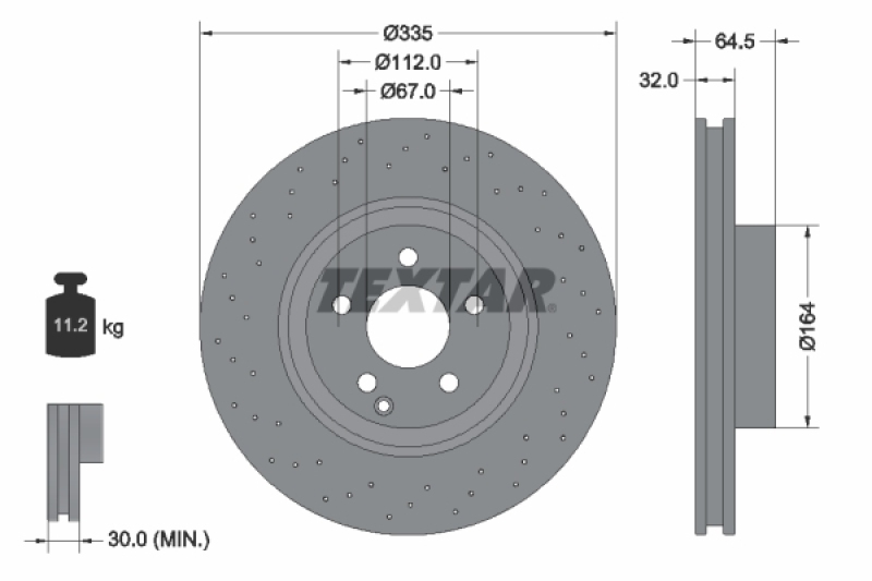 2x TEXTAR Bremsscheibe PRO+