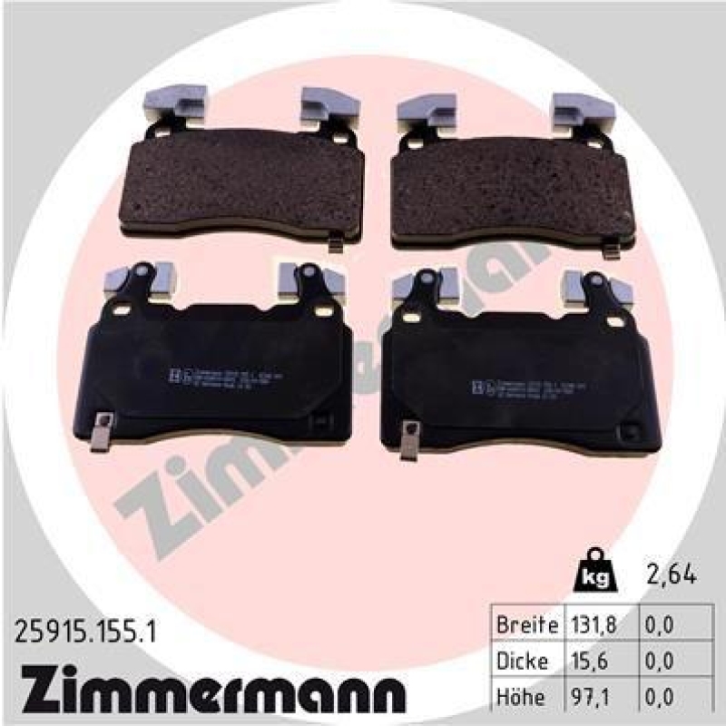 ZIMMERMANN Brake Pad Set, disc brake