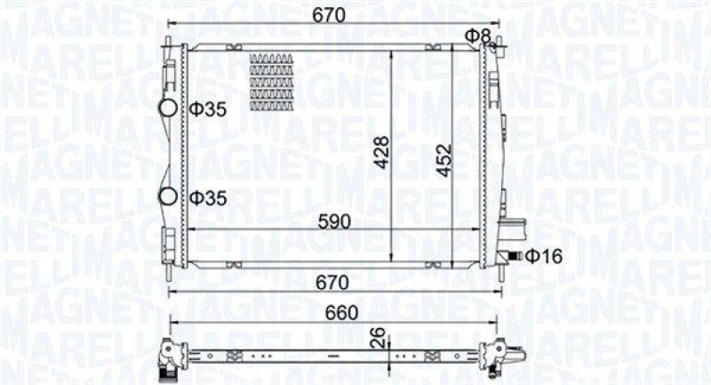 MAGNETI MARELLI Radiator, engine cooling