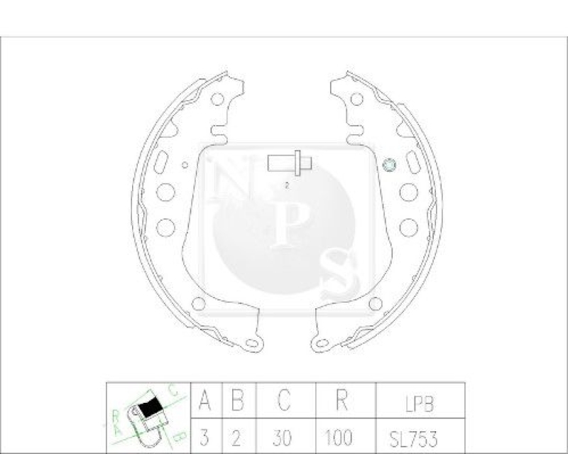 NPS Brake Shoe Set