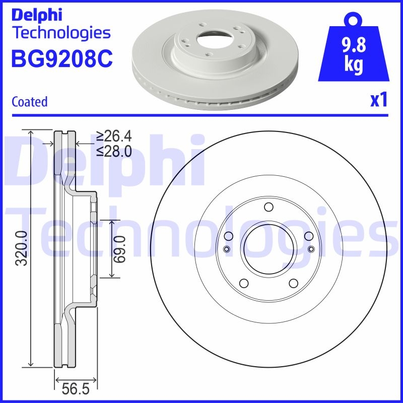 2x DELPHI Bremsscheibe