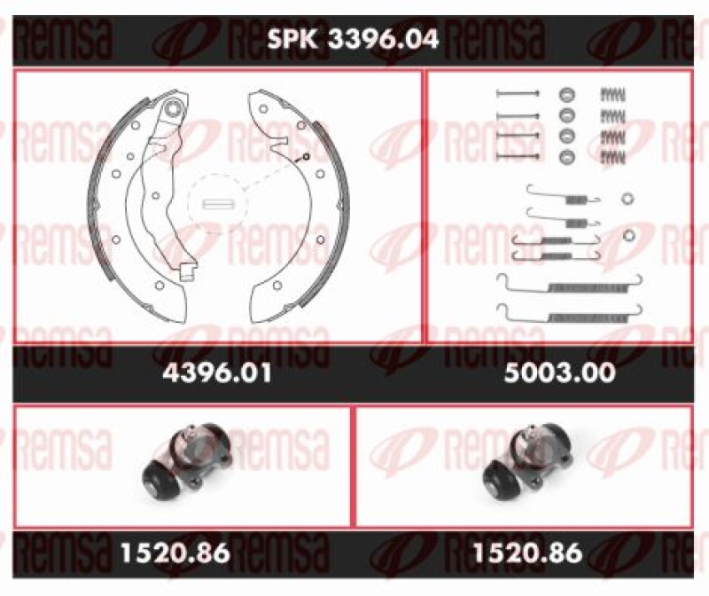 REMSA Brake Kit, drum brake Super Precision Kit