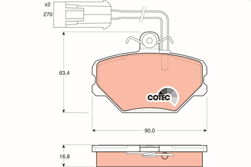 TRW Bremsbelagsatz, Scheibenbremse COTEC