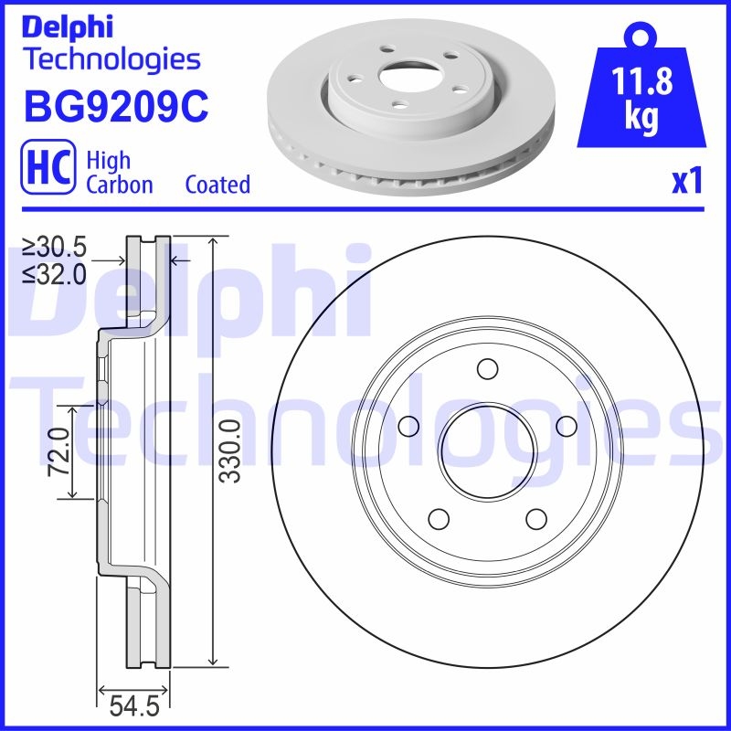 2x DELPHI Bremsscheibe