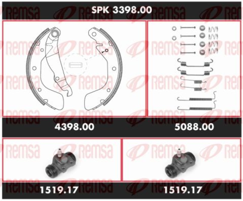 REMSA Brake Kit, drum brake Super Precision Kit