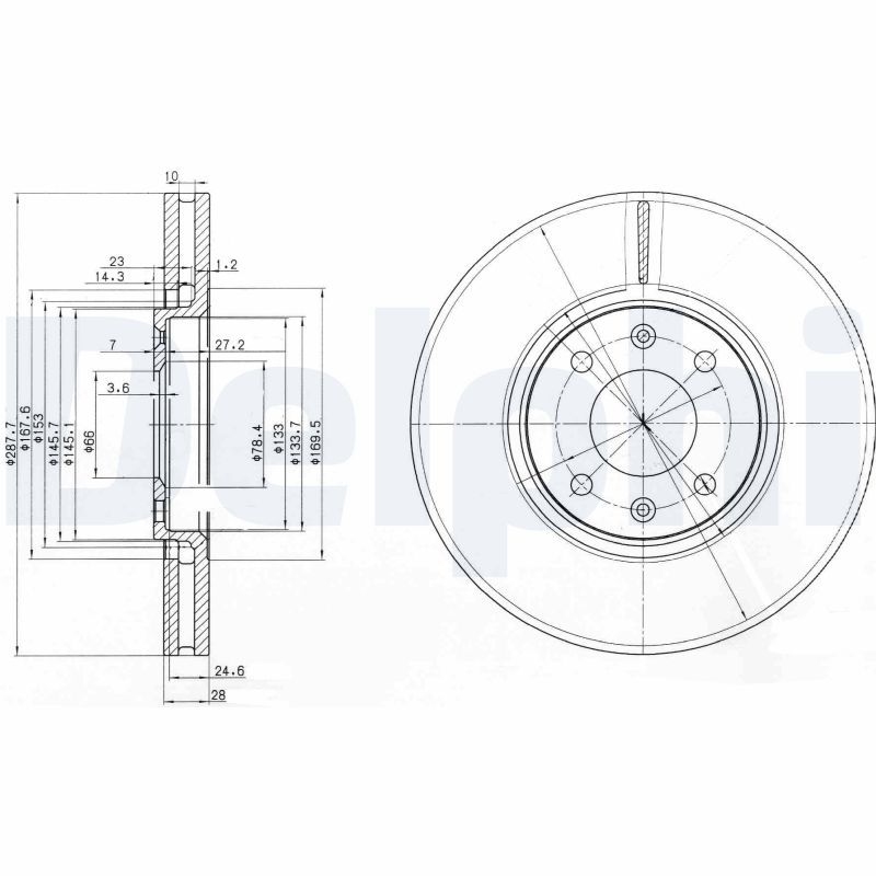 2x DELPHI Bremsscheibe