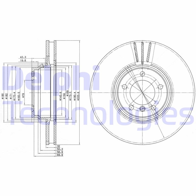 2x DELPHI Bremsscheibe