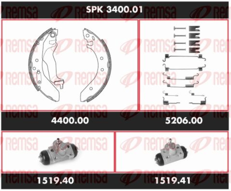 REMSA Brake Kit, drum brake Super Precision Kit