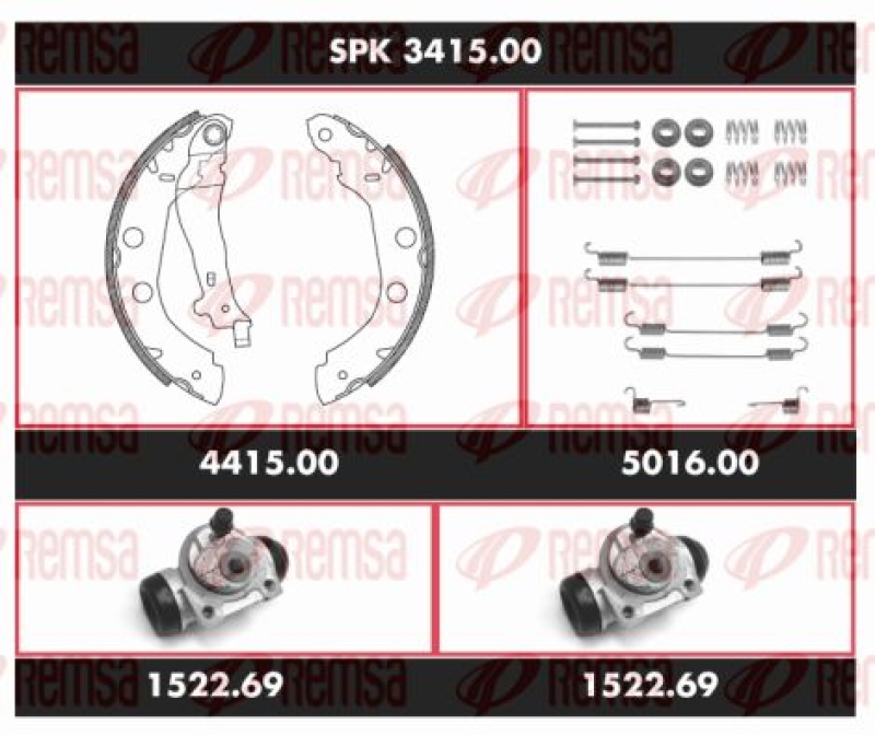 REMSA Brake Kit, drum brake Super Precision Kit