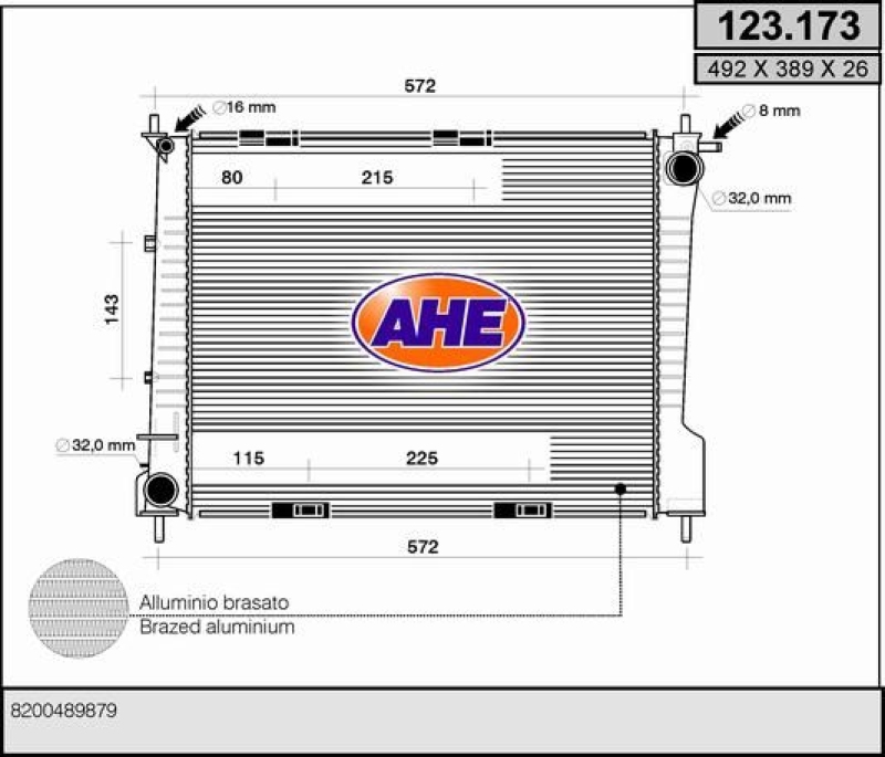 AHE Radiator, engine cooling