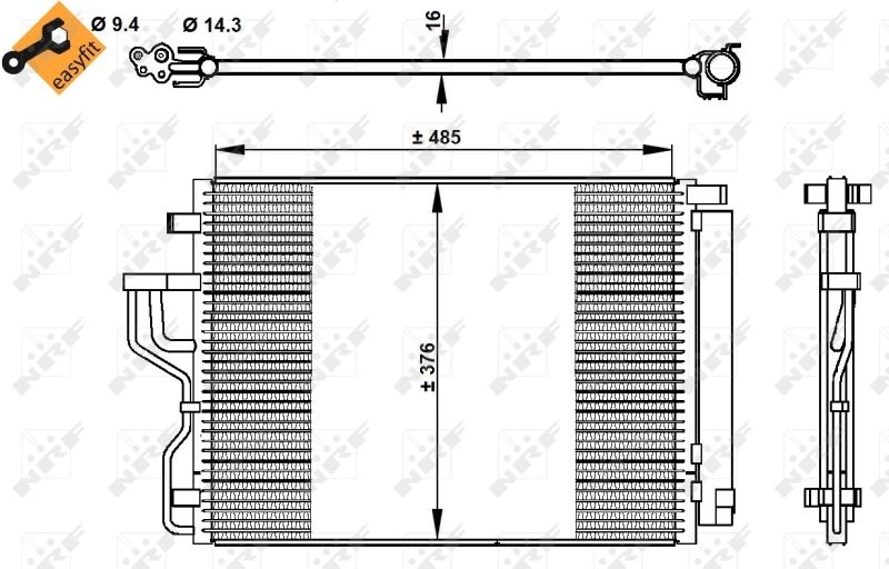NRF Kondensator, Klimaanlage EASY FIT 350334