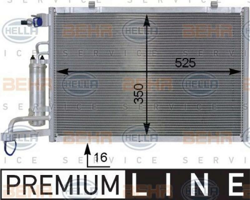 HELLA Kondensator, Klimaanlage BEHR HELLA SERVICE *** PREMIUM LINE ***