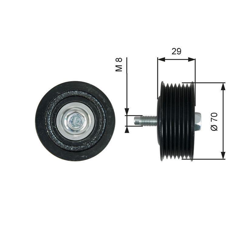 GATES Umlenk-/Führungsrolle, Keilrippenriemen DriveAlign™