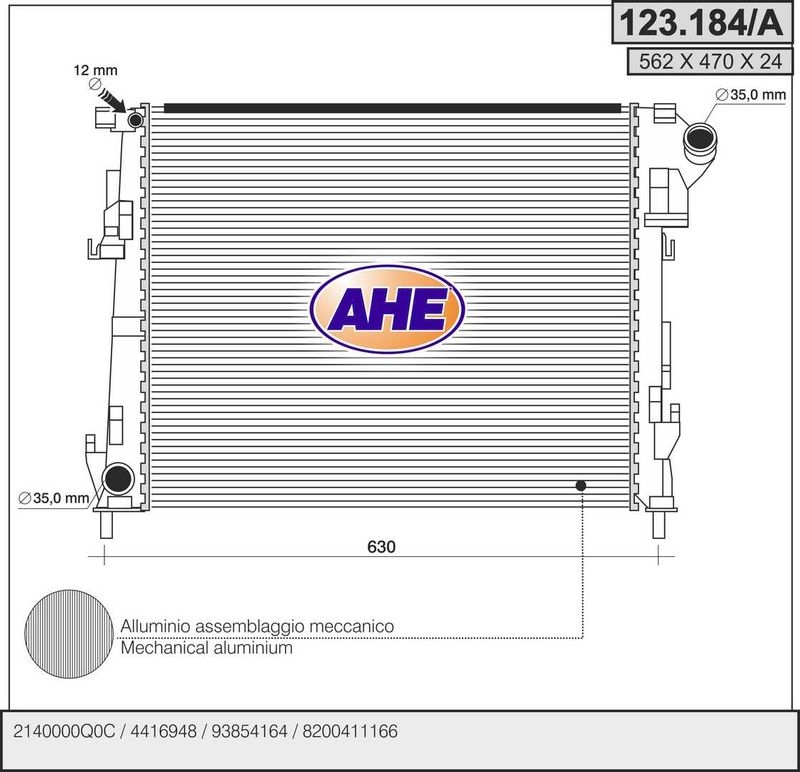 AHE Radiator, engine cooling