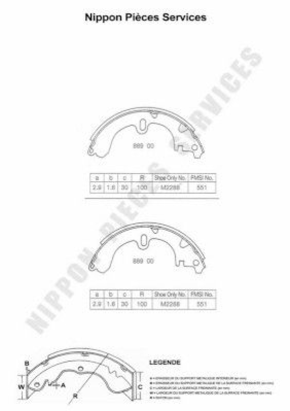 NPS Brake Shoe Set