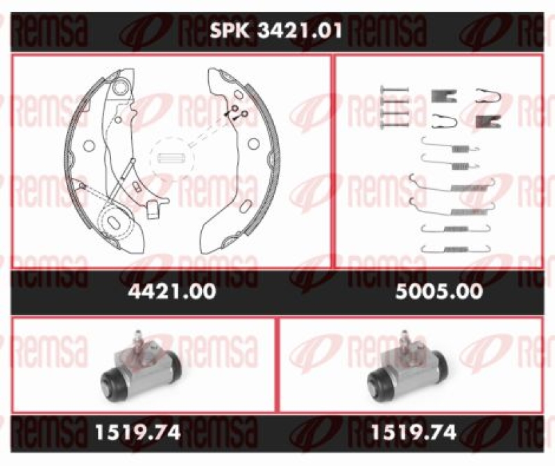 REMSA Brake Kit, drum brake Super Precision Kit