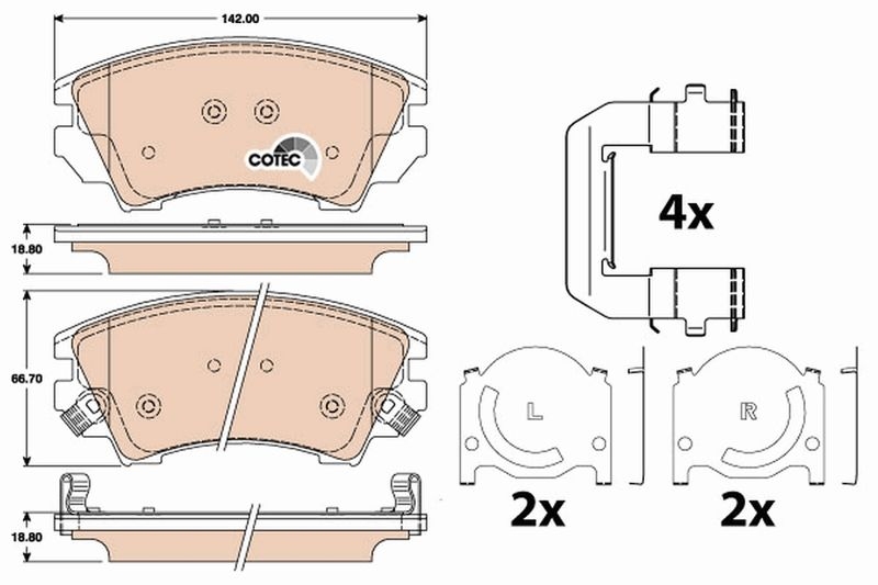 TRW Brake Pad Set, disc brake COTEC