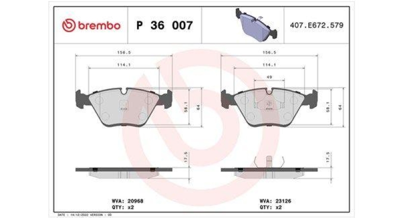 MAGNETI MARELLI Bremsbelagsatz, Scheibenbremse 363700436007