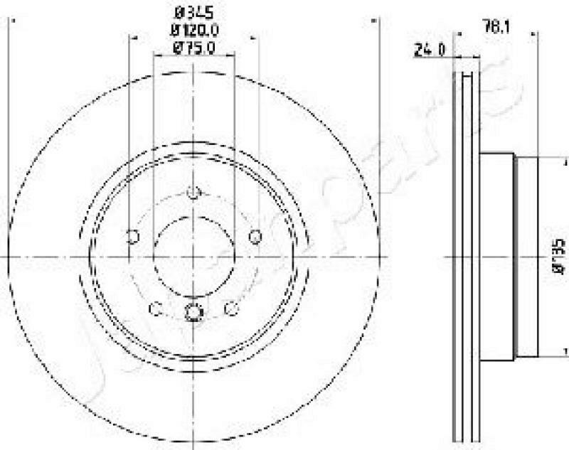 2x JAPANPARTS Brake Disc