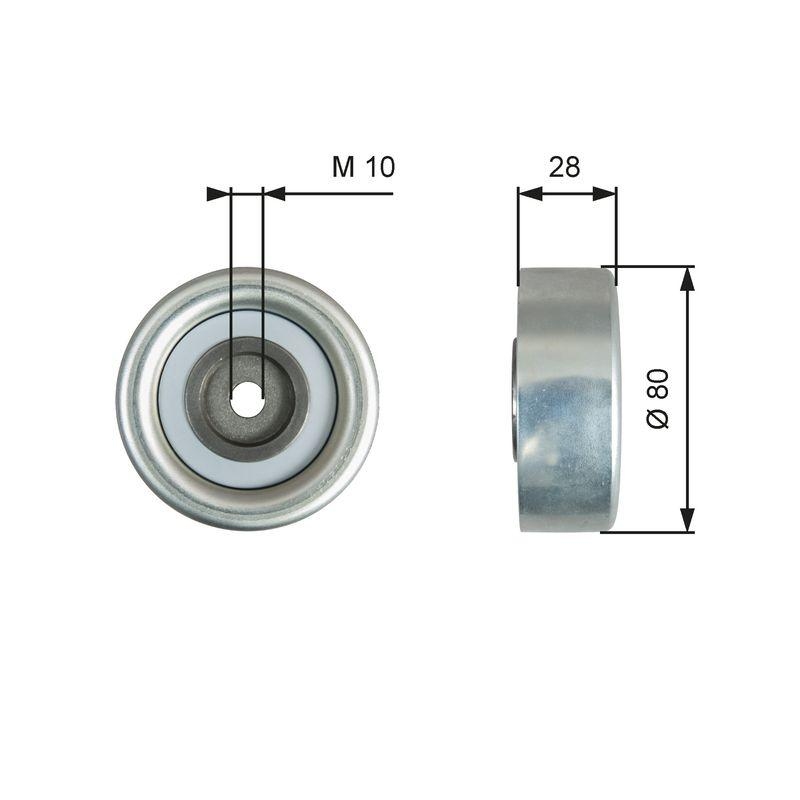 GATES Umlenk-/Führungsrolle, Keilrippenriemen DriveAlign™