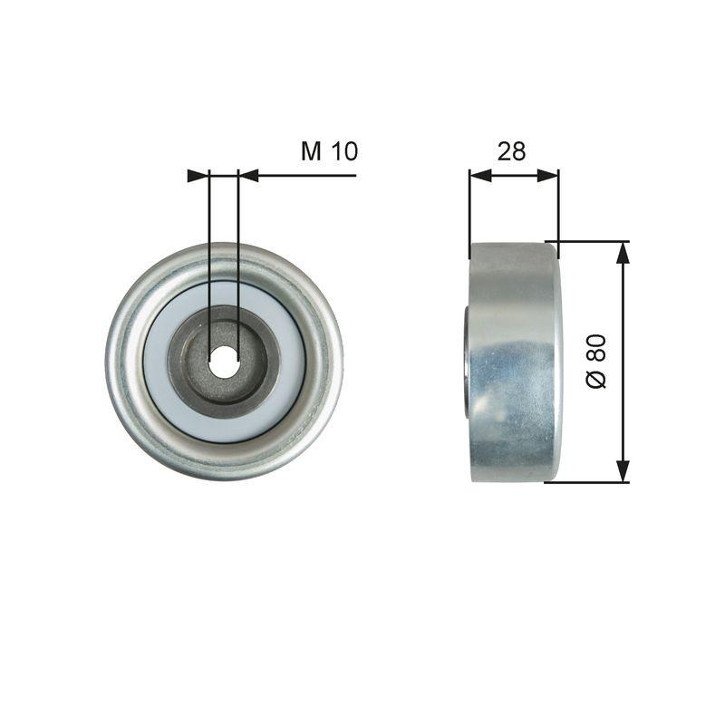 GATES Umlenk-/Führungsrolle, Keilrippenriemen DriveAlign®