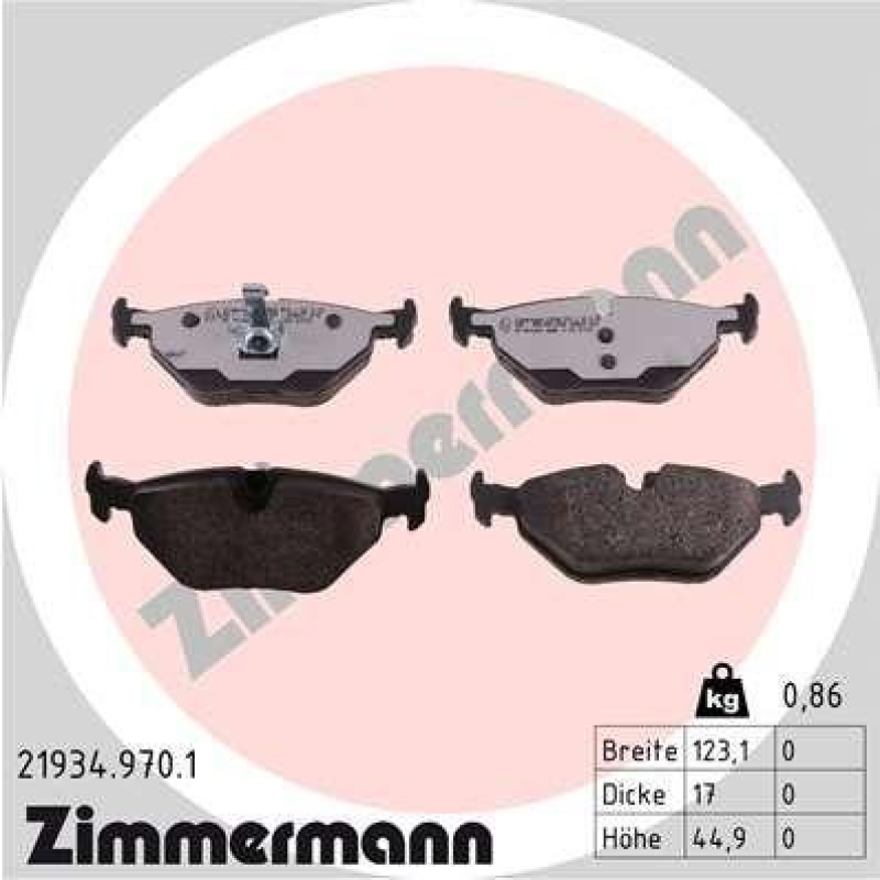 ZIMMERMANN Bremsbelagsatz, Scheibenbremse rd:z 21934.970.1