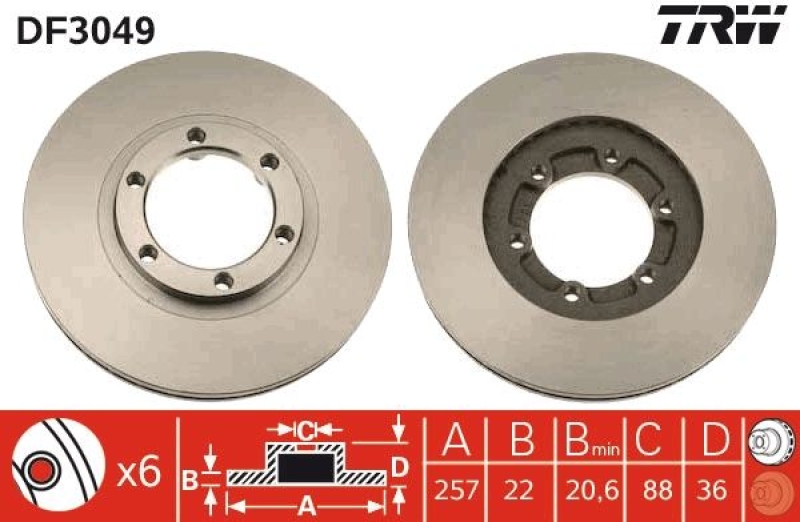 2x TRW Brake Disc