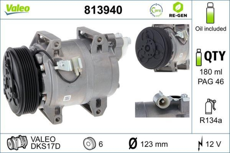 VALEO Kompressor, Klimaanlage VALEO RE-GEN AT