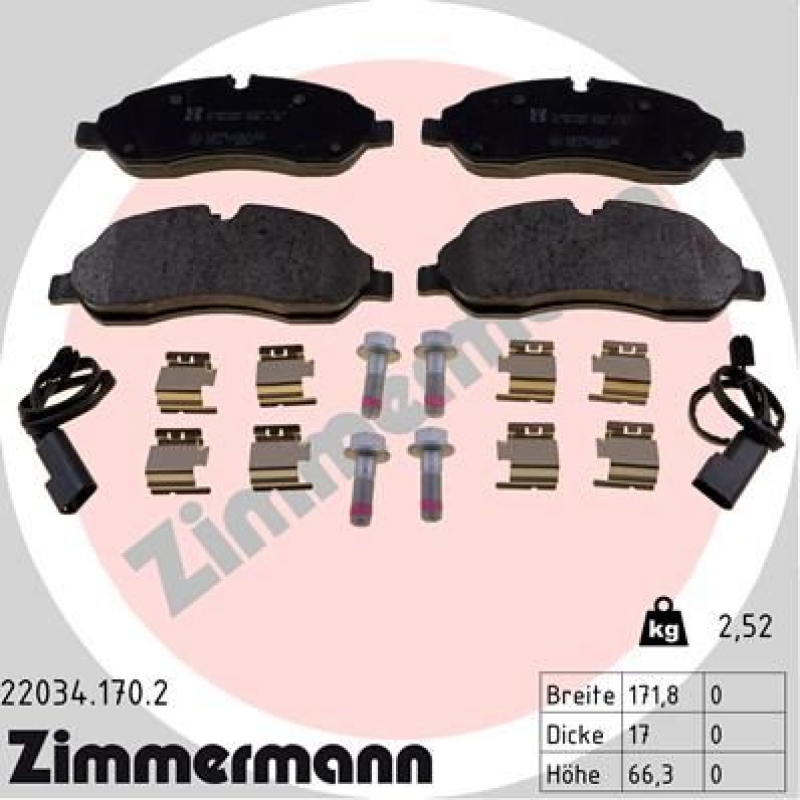 ZIMMERMANN Bremsbelagsatz, Scheibenbremse