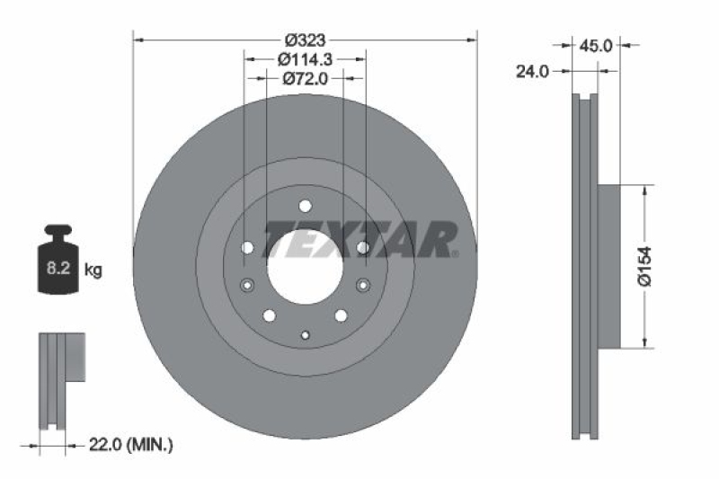 2x TEXTAR Bremsscheibe PRO